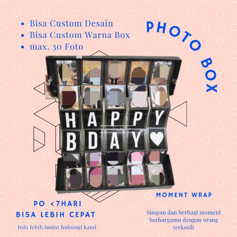 Photo Box Bisa Custom Desain Happy Birthday || Photo Box || Kado || Hadiah || Hampers