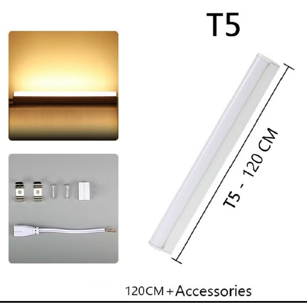 Lampu Neon PL Lampu Neon T5 20W 120cm Warna Putih dan Biru