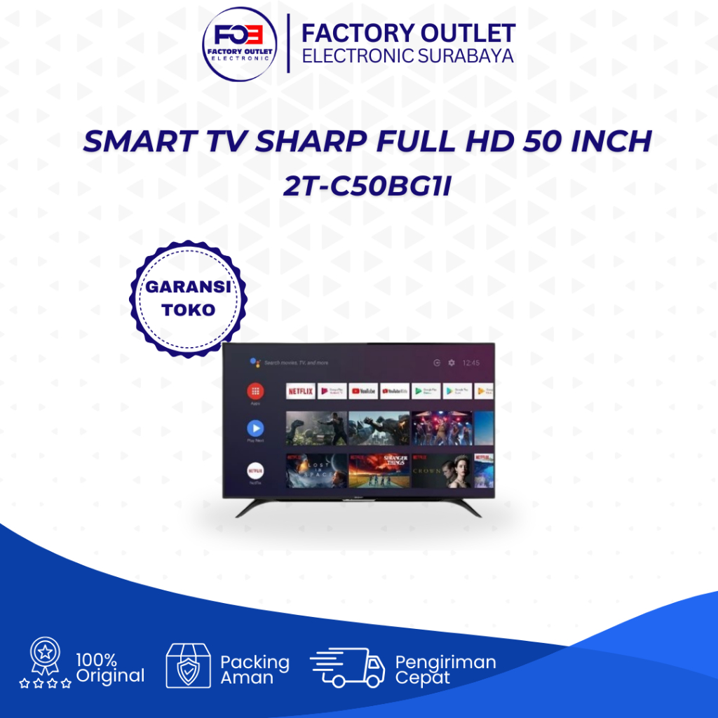[ EKS - DISPLAY ] TV SHARP ANDROID SMART 2T-C50BG1I Full HD - 50 Inch