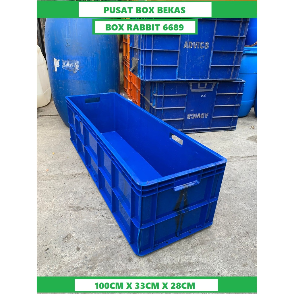Bak Plastik Tebal / Box Wadah Kotak Penyimpanan / Bak Ikan Koi 100cm x 33cm x 28cm / Box Rabbit 6689