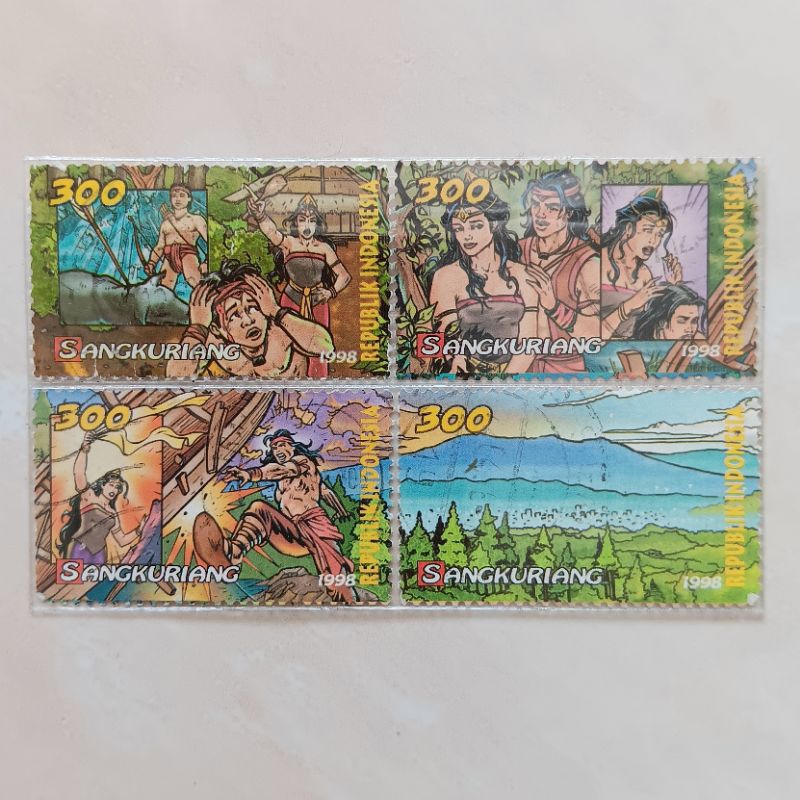 

(AC) Perangko Indonesia 1998 Cerita Rakyat Seri 1 - Sangkuriang Set 4 pcs Used