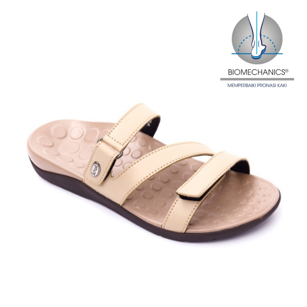 Scholl Biom Metha Cream Sandal Wanita Size 36-40 Women Sandals Biomechanics