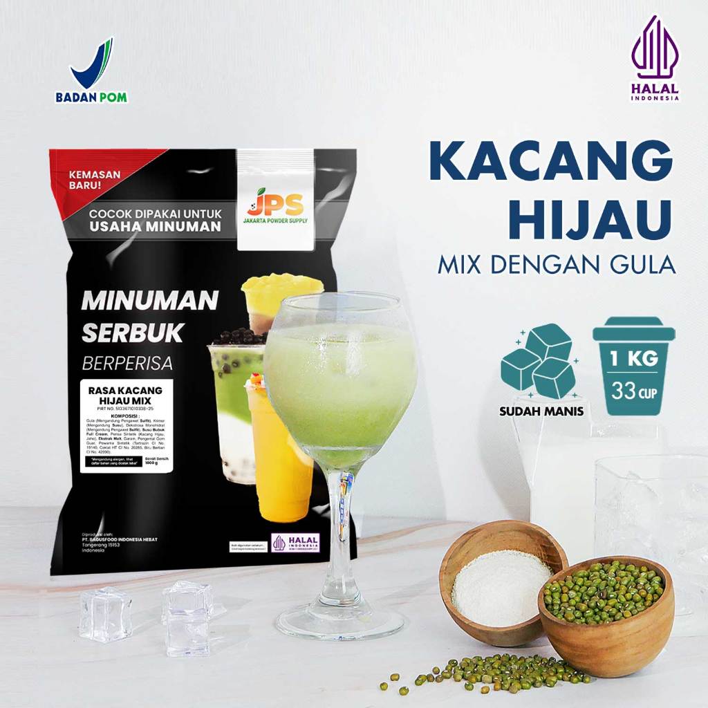 

Powder Drink JPS Bubuk Minuman Rasa Kacang Hijau Mix 1Kg