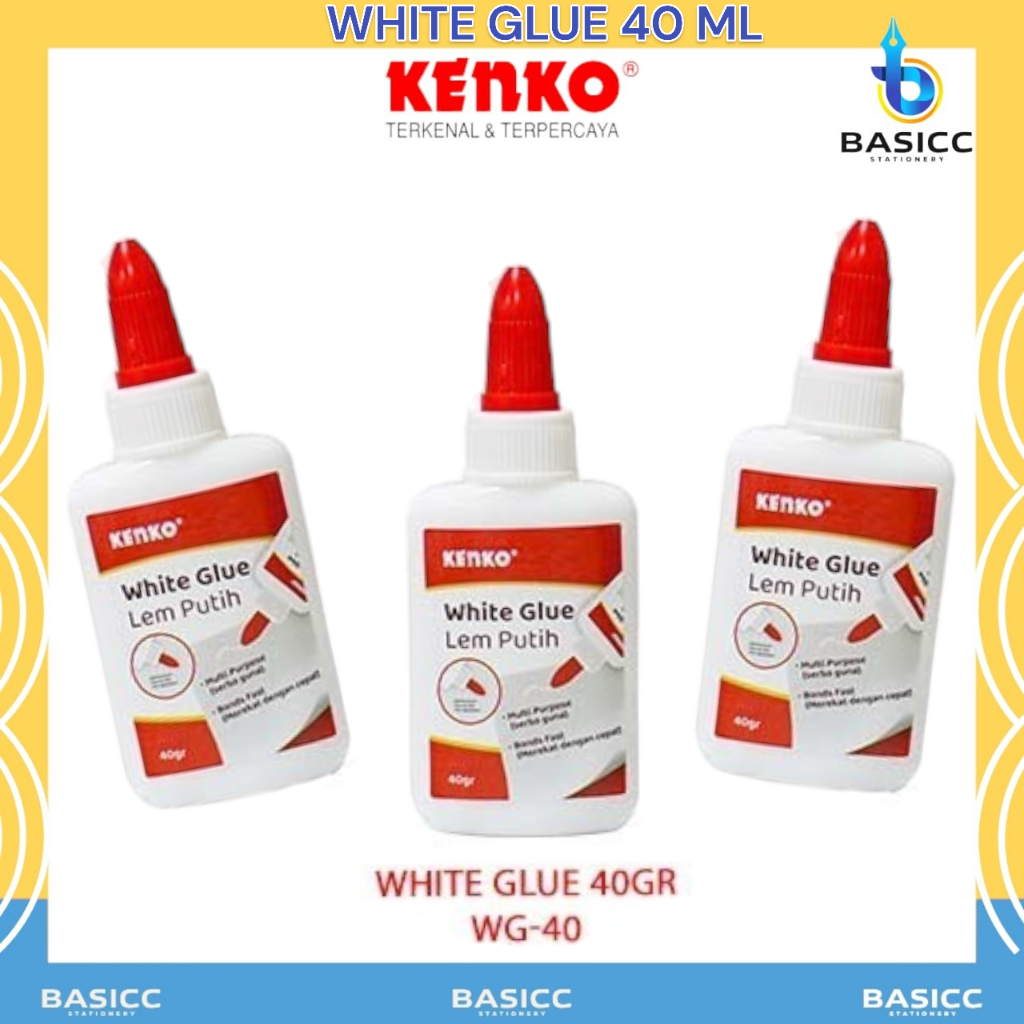 

Kenko White Glue 40 Gram Lem Putih WG-40 | @ 1 Pcs