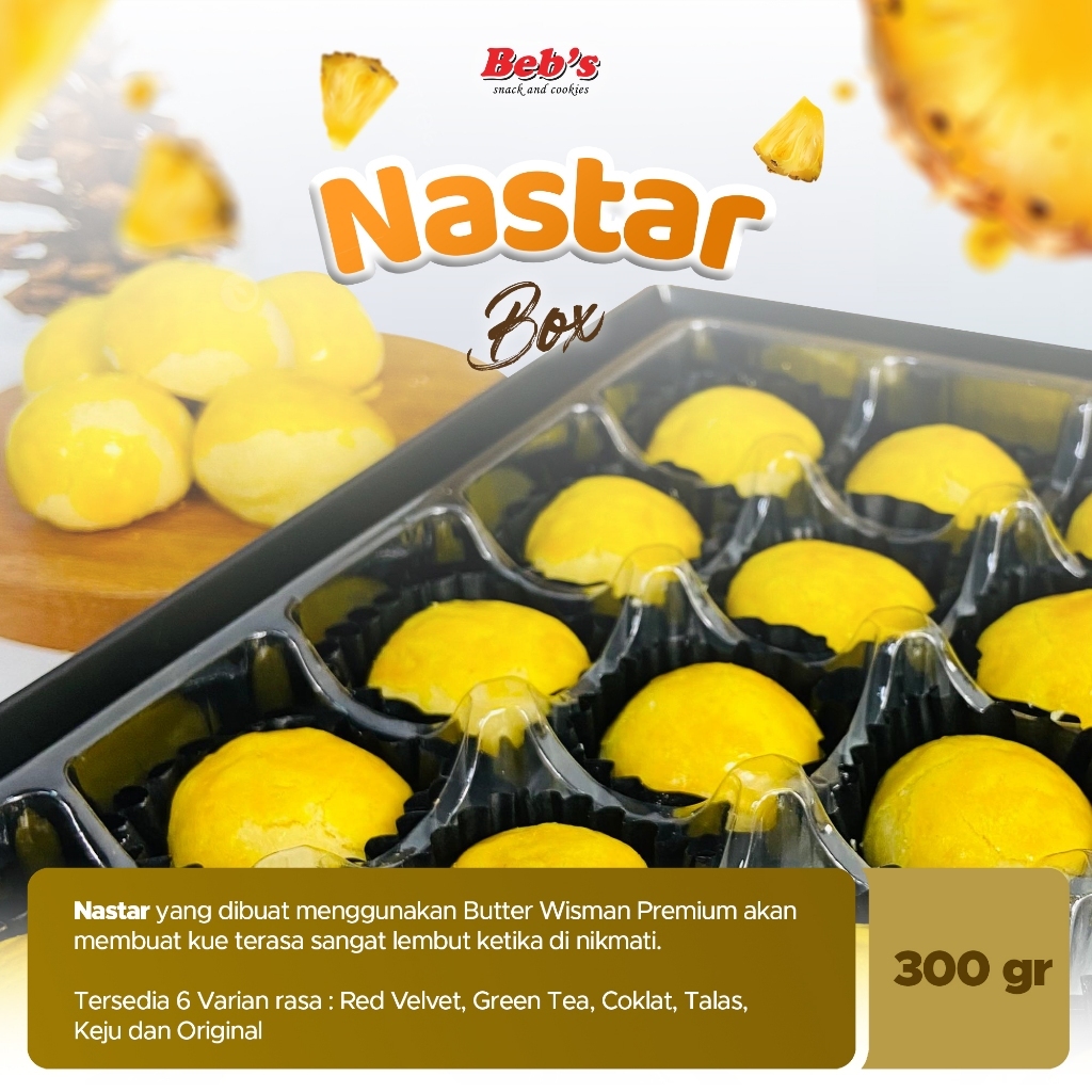 

Nastar Box Wisman Premium Bebssnack (PREMIUM QUALITY) 300 Gram | Special Gift Hadiah Cookies Favorite