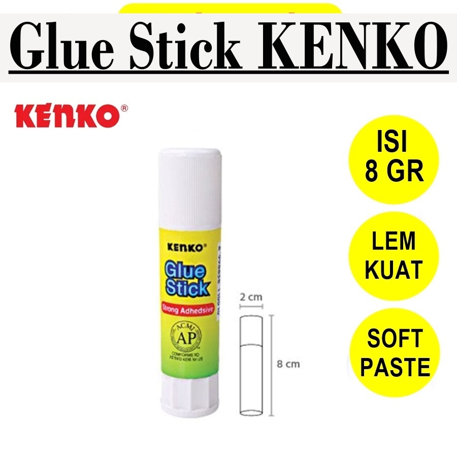 

Glue Stick Kenko isi 8gram Strong Adhesive Lem Stick Serbaguna Lem Perekat Kertas