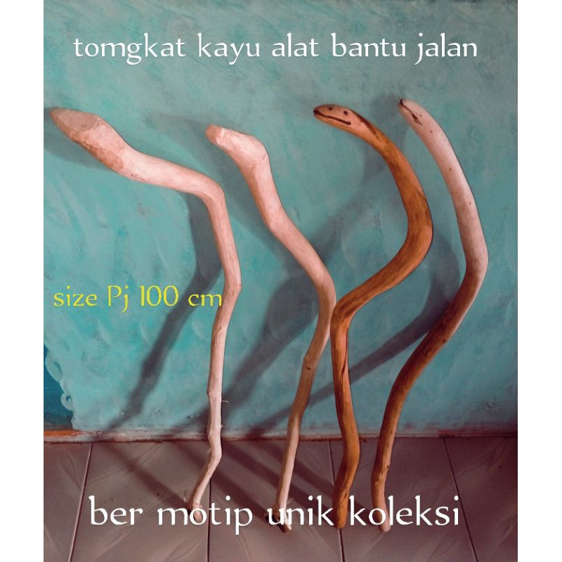 tongkat kayu alat bantu jalan asli alami alam ber variasi jenis berotip