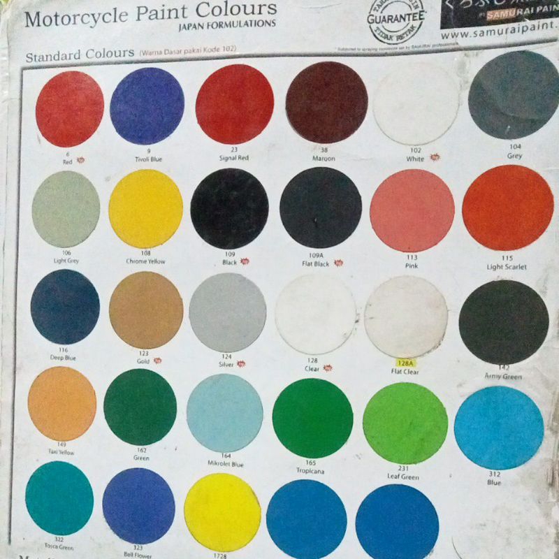 Cat Semprot Samurai / Samurai Paint Warna Standar/ Cat Kaleng