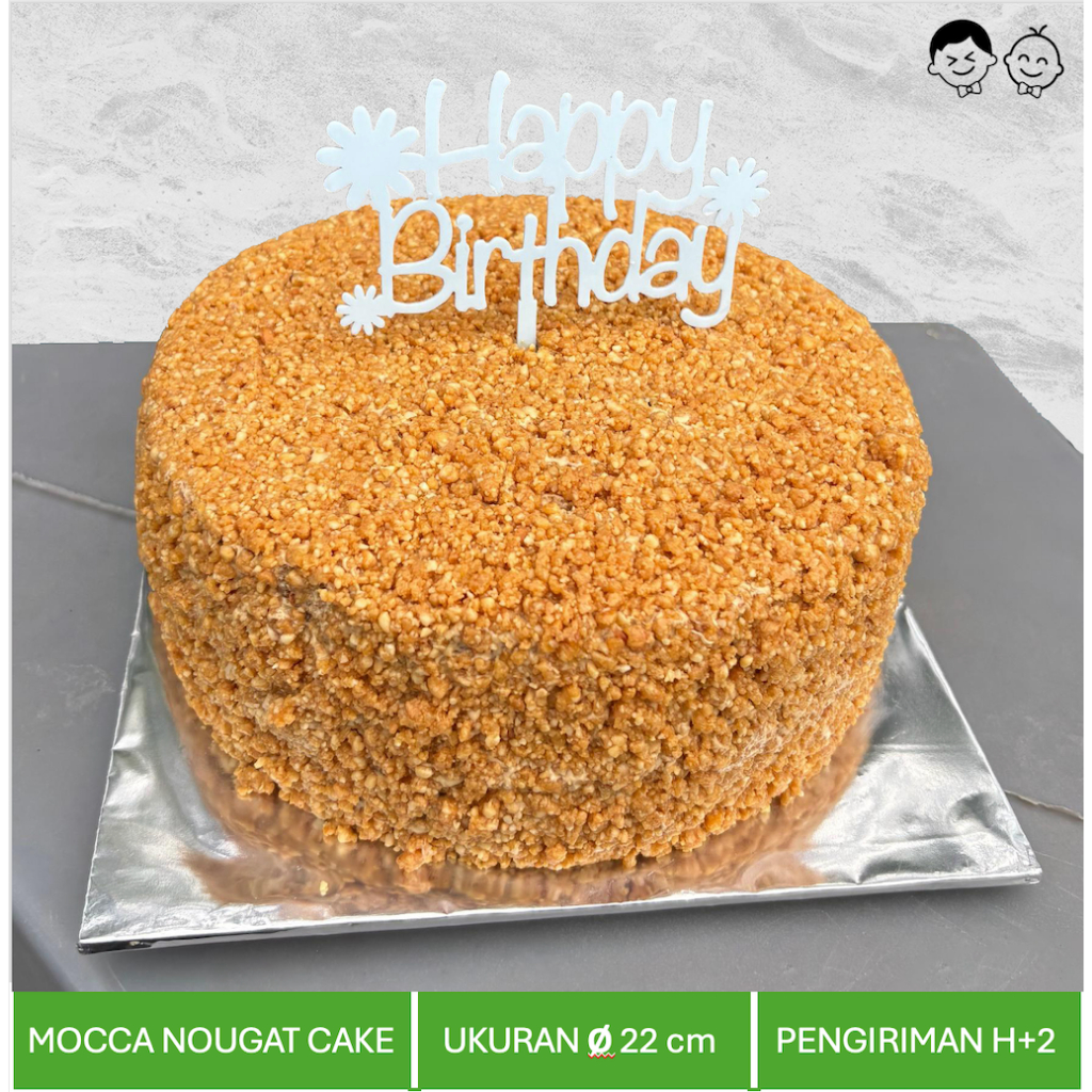 

Mocca Nougat Cake / Moka Nougat Caramel / Sponge Cake Birthday / Kue Ulang Tahun / Cake Ultah