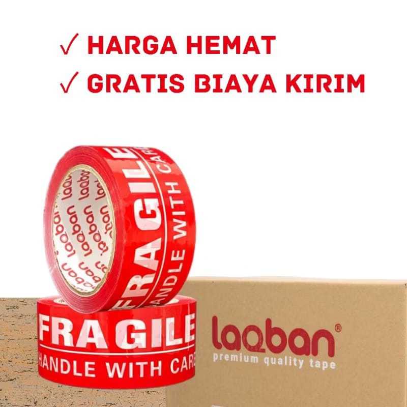 

[ BISA COD ] Lakban Murah Fragile 100 yard 48 mm 48 micron