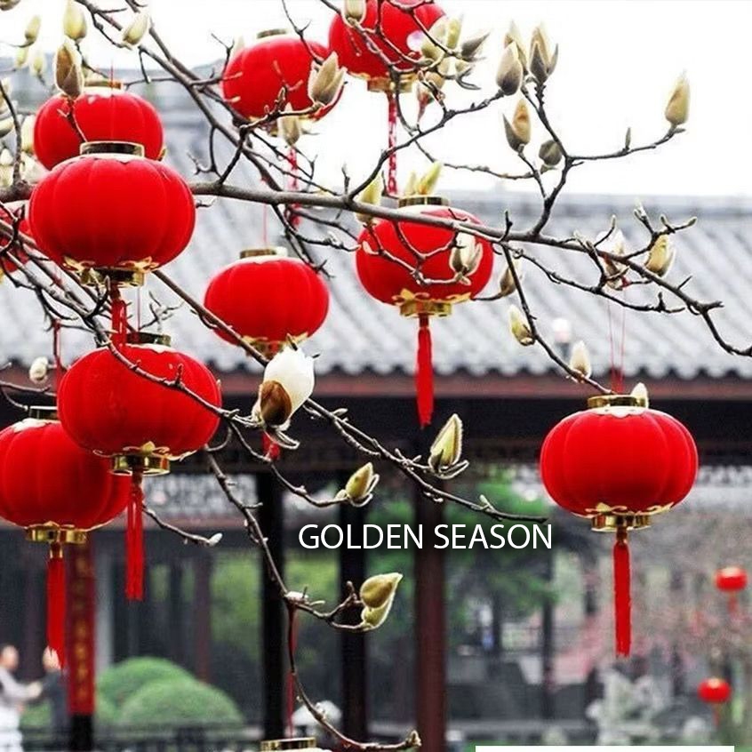 Lampion Imlek Bludru Gantungan Pohon Meihua Sakura Hampers Tahun Baru Cina Hiasan Imlek