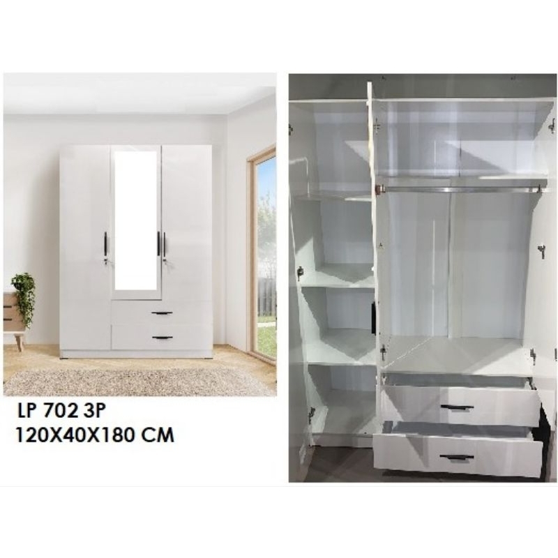 Lemari Pakaian 3 pintu partikel board