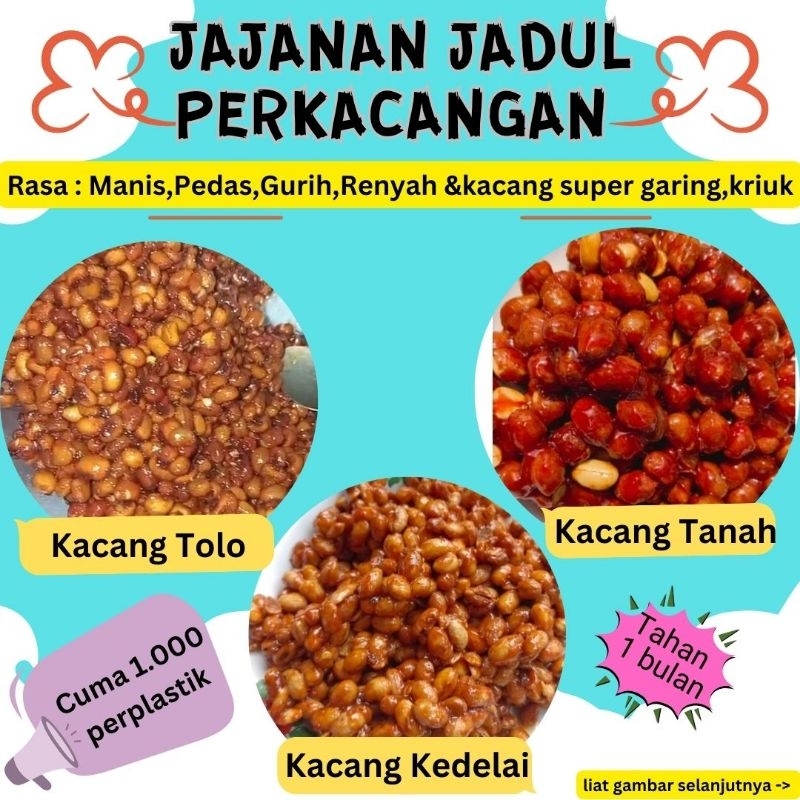 

[Ready] 1kg kacang /Kacang Tolo pedas manis / kacang tunggak pedas manis/ kacang tanah pedas manis / kacang kedelai pedas manis / cemilan kacang / jajanan jaman dulu