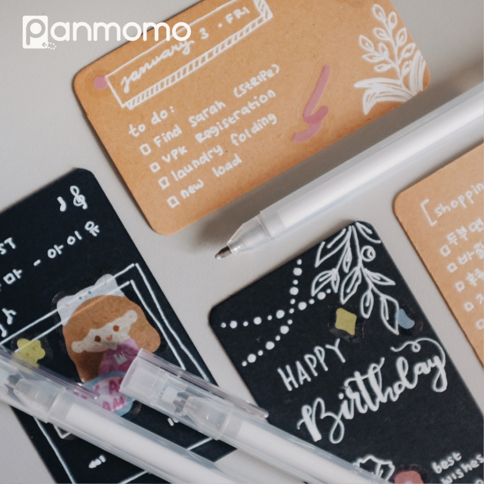 

PANMOMO White Gel Ink Pen - Pulpen Gel Tinta Putih Pena Bolpoin Ballpoint DIY Scrapbook Edukasi Anak
