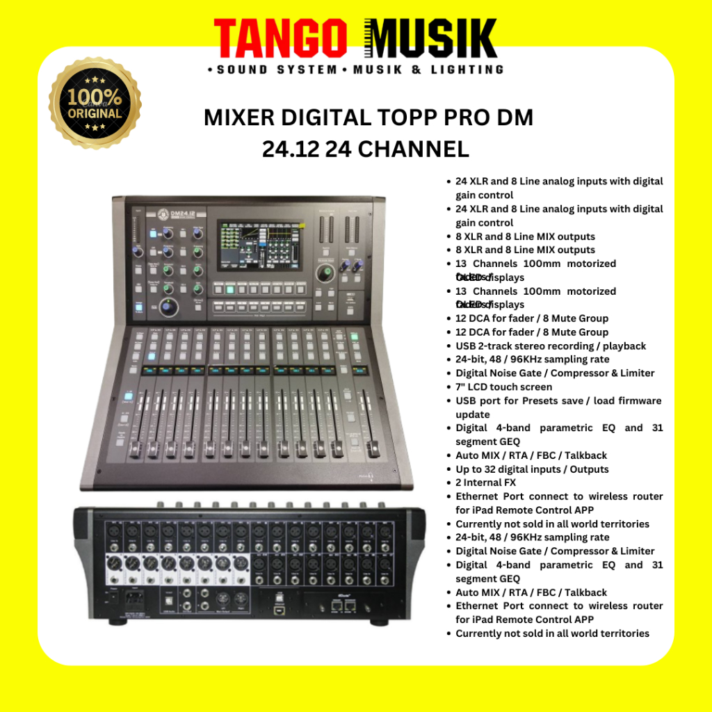 Mixer Digital Topp Pro DM 24.12-24 Channel Original / DIGITAL MIXER DM 24 / MIXER DIGITAL 24 CHANNEL
