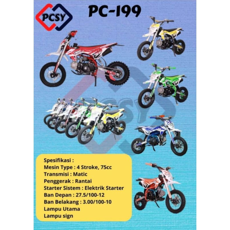 Mini Trail PCSY PC 199 Trail 75cc Mainan Anak Motoran