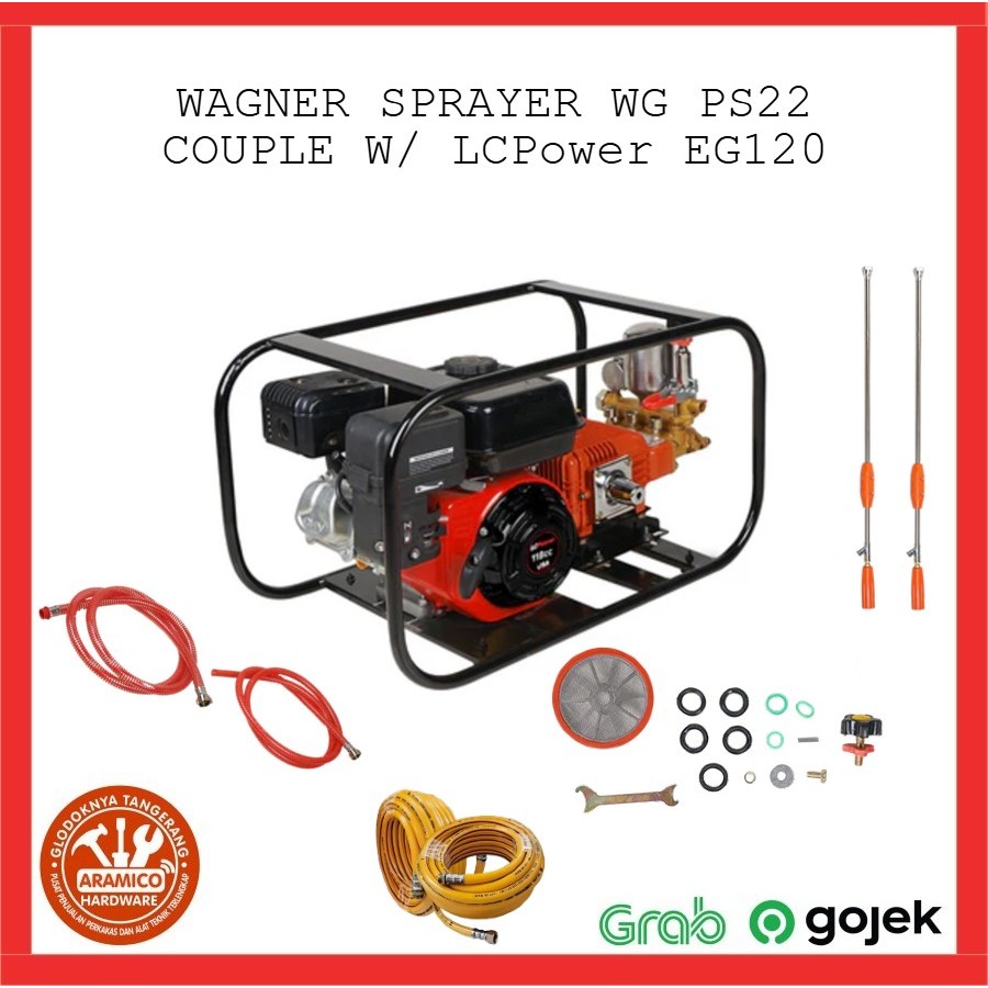 Paket Power Sprayer Cuci Steam SC 22 Mesin Cuci Steam Mobil Motor WAGNER WPS-22+ENGINE LCPower G 120