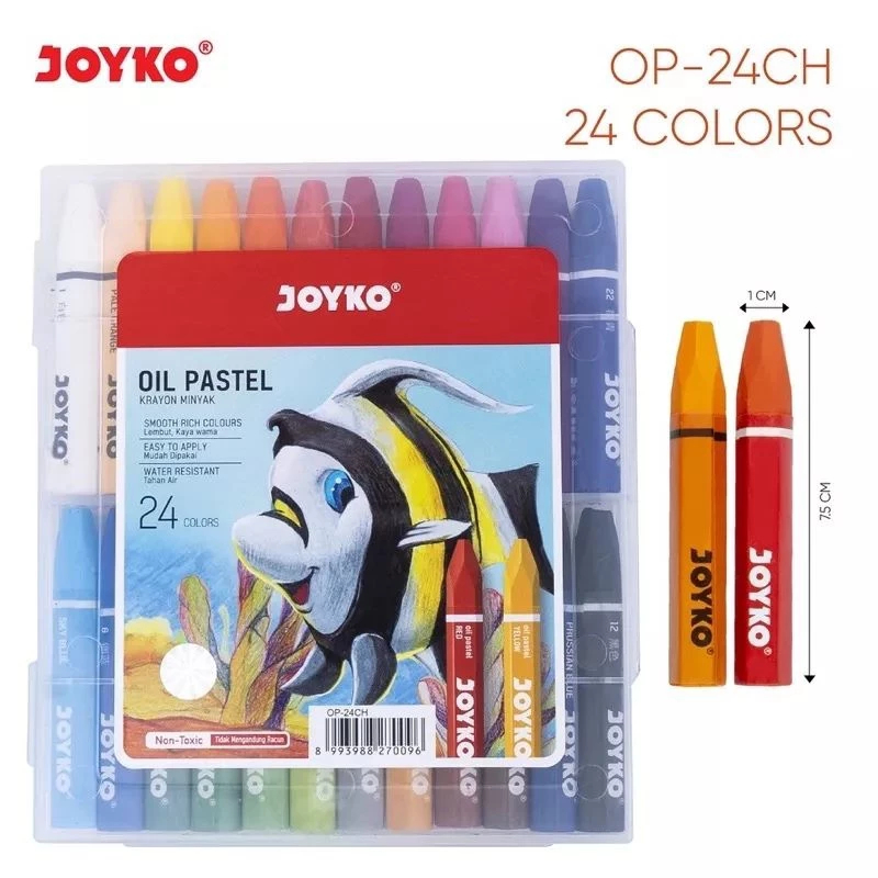 

Joyko Crayon / Oil Pastel / Crayon OIL PASTEL JOYKO/CRAYON JOYKO 24WARNA HEXAGONAL (OP-24CH)