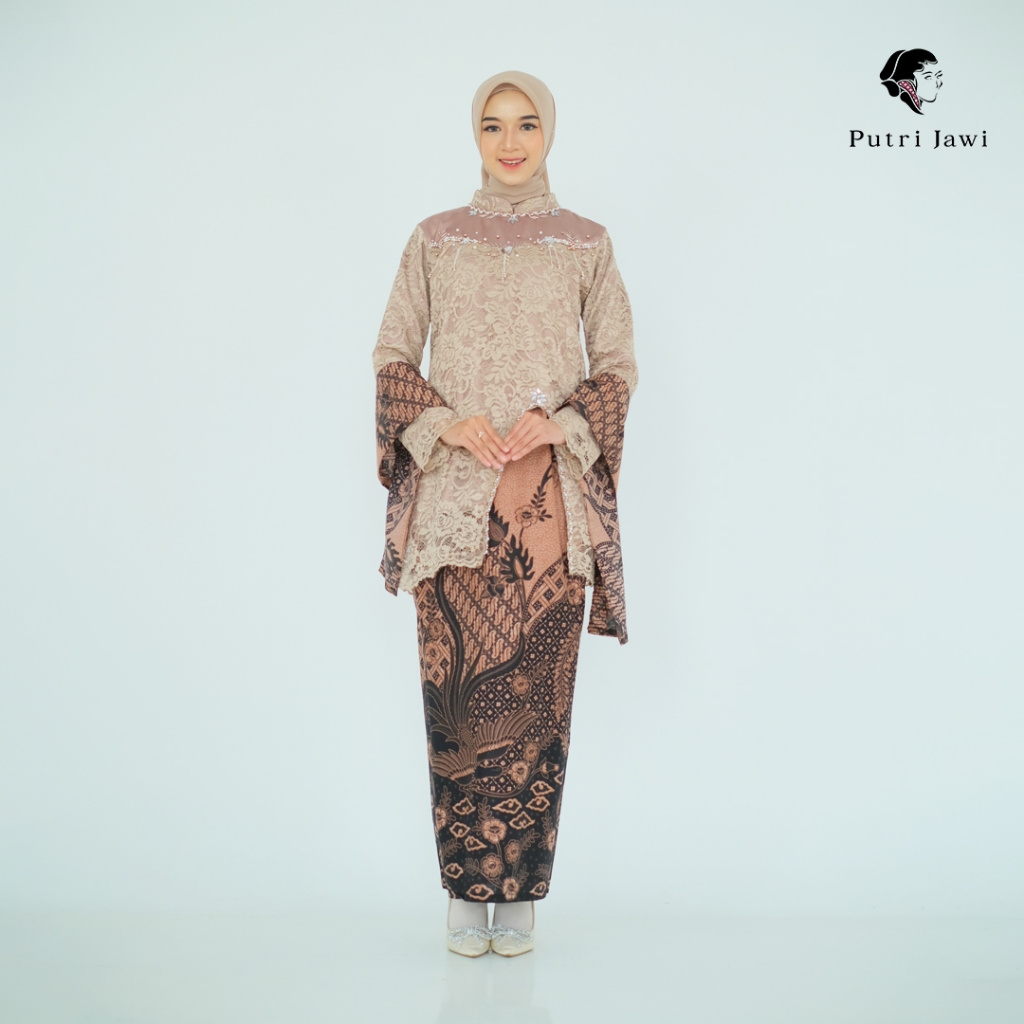 Putri Jawi Official - Atasan Kebaya Modern Siena Kebaya Brokat Mix Maxmara Baju Wisuda Lamaran Konda