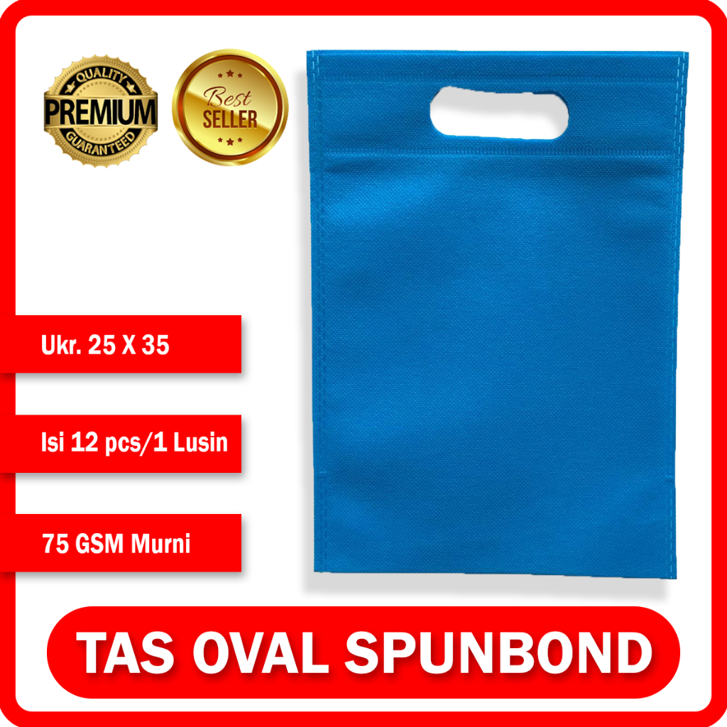 

TAS SOUVENIR - SPUNBOUND OVAL 25CMX35CM BIRU