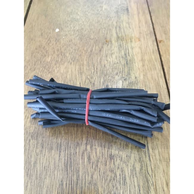 Heatshrink 3mm 10cm isolator isolasi bakar bungkus kabel hitam