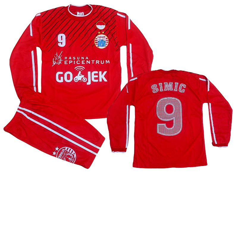 setelan jersey baju kiper persija jakarta/baju kiper persija merah 6-12 th