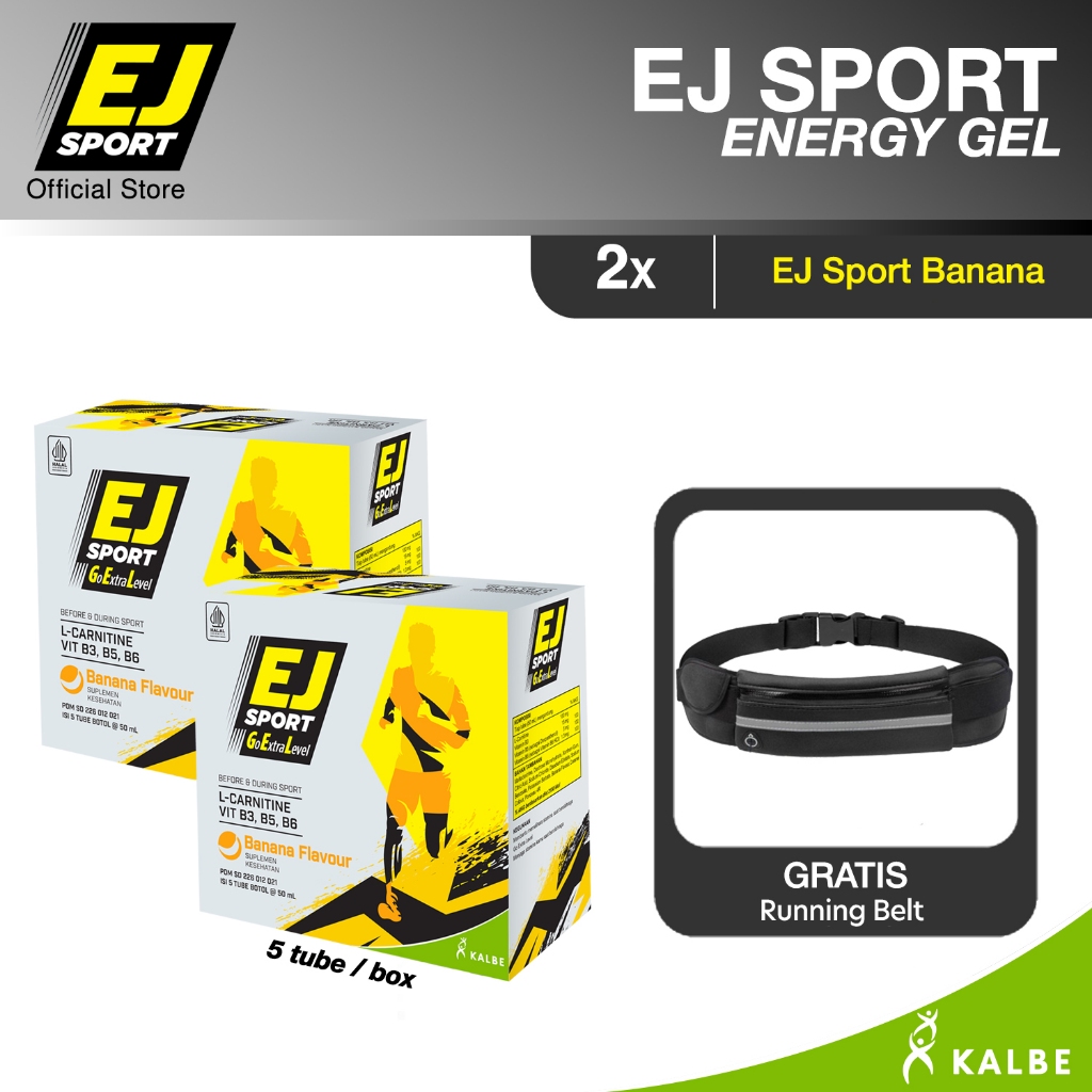 

EJ Sport Banana Energy Gel - 2 Pack + Free Running Belt