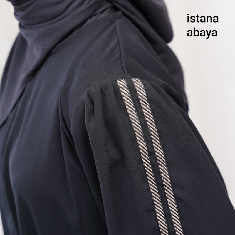 TerMurah TerCantik Abaya Nihal Pita Turki Minimalis & Elegant jetblack ori adem cocok untuk umroh da