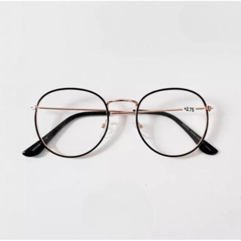 ELDORA / Kacamata Baca Oval Frame Besi Warna Black Gold SR353D-T Kacamata baca Cewek Cowok
