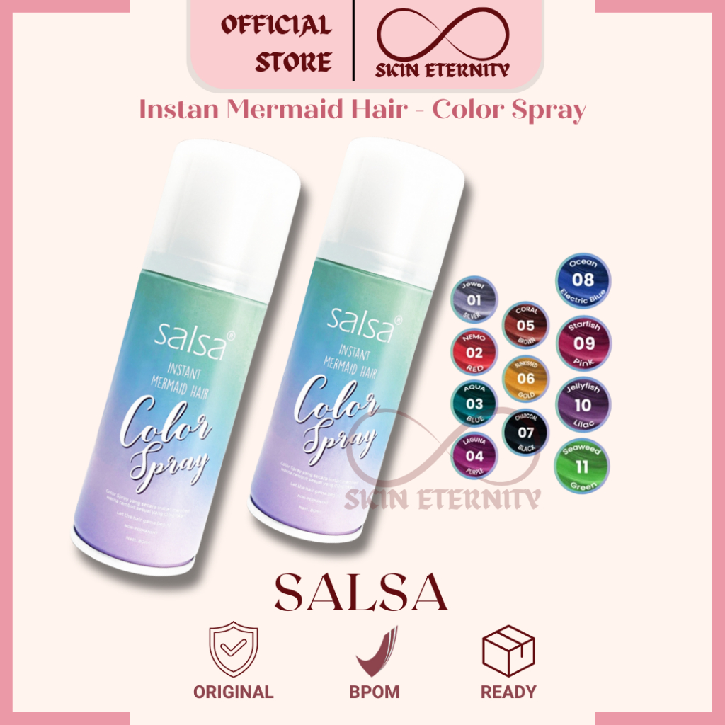 SALSA Instant Mermaid Hair Color Spray - Semir Rambut Temporary warna rambut semprot BPOM