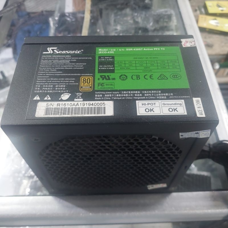 Power supply PSU pure rakitan gaming 430WATT SEASONIC 80PLUS BRONZE 1x 8pin vga pci express