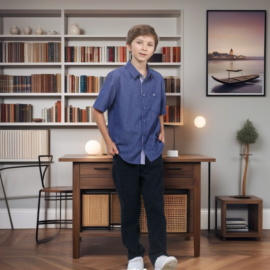 BAJU KOKO ANAK ETHICA KAHFI KIDS 149 DENIM BLUE | BAJU KOKO SETELAN ANAK COWOK ETHICA BAHAN DENIM