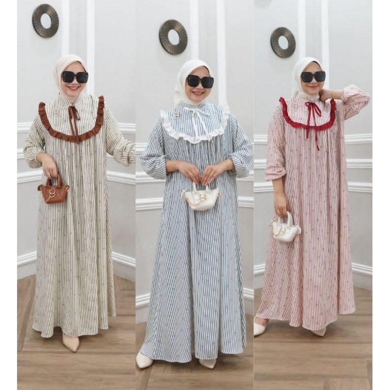 ANDIEN DRESS FREE HIJAB AURA DRESS JUMBO FLOWER DRESS PREMIUM - DRESS MUSLIM  - SUMMER DRESS Gamis H
