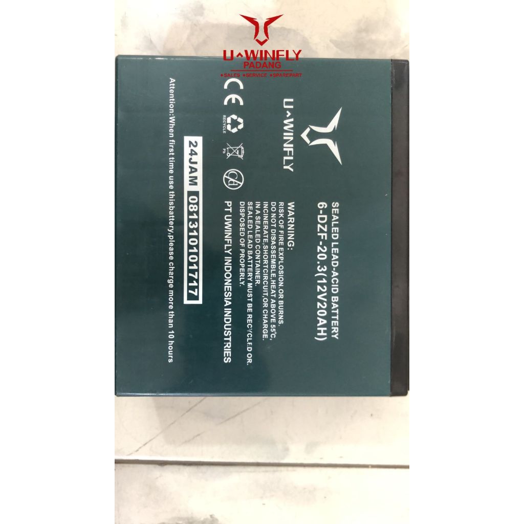 AKI SEPEDA LISTRIK UWINFLY (12V12AH) & (12V20AH) DIJAMIN 100% ORI