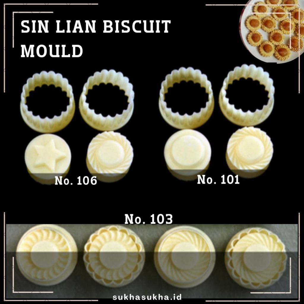 Sinlian Cetakan Kue Kering Semprit Nastar Bulat 101 ,103 ,106 , 202 , 244 Acuan | Cetakan Nastar Cet