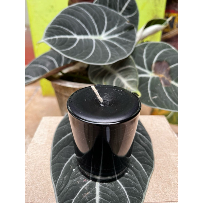 Lilin Gelas Hitam T-Cm D-5Cm Murah Candle Hotel (LG-1-HITAM)