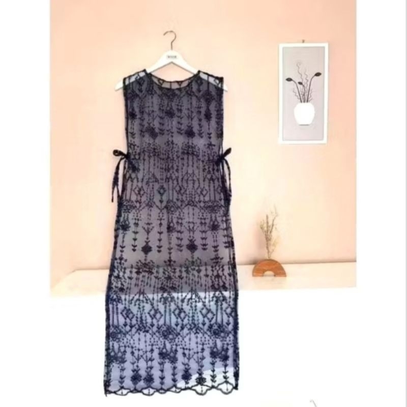 Cardigan Vest Brokat Tule // Outer Longvest Brokat Premium//Longvest Brokat Rompi Panjang