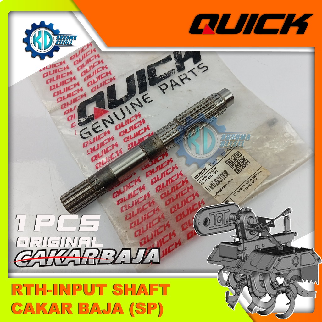 RTH-INPUT SHAFT, CAKAR BAJA - AS - CULTIVATOR - ROTARY - ORIGINAL - QUICK - SPAREPART - ONDERDIL - T