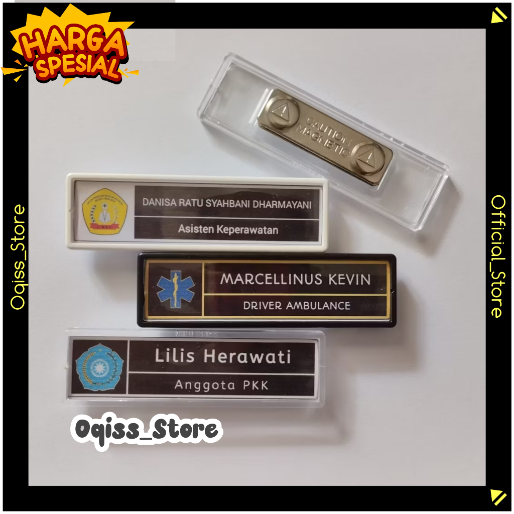 

OQISS Nama Dada / Name Tag / Pin Nama Magnet