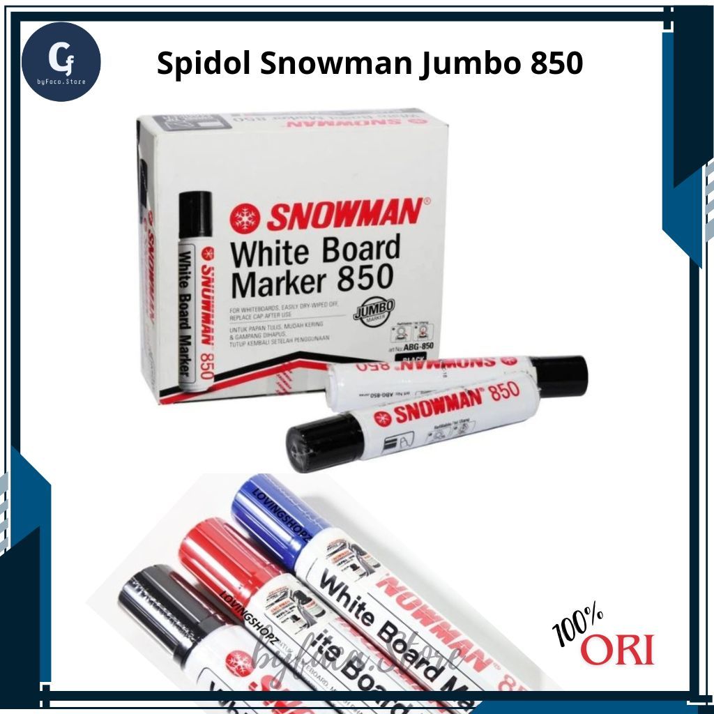 

[byfaca.store] - SPIDOL SNOWMAN WHITEBOARD JUMBO 850 / SPIDOL BESAR