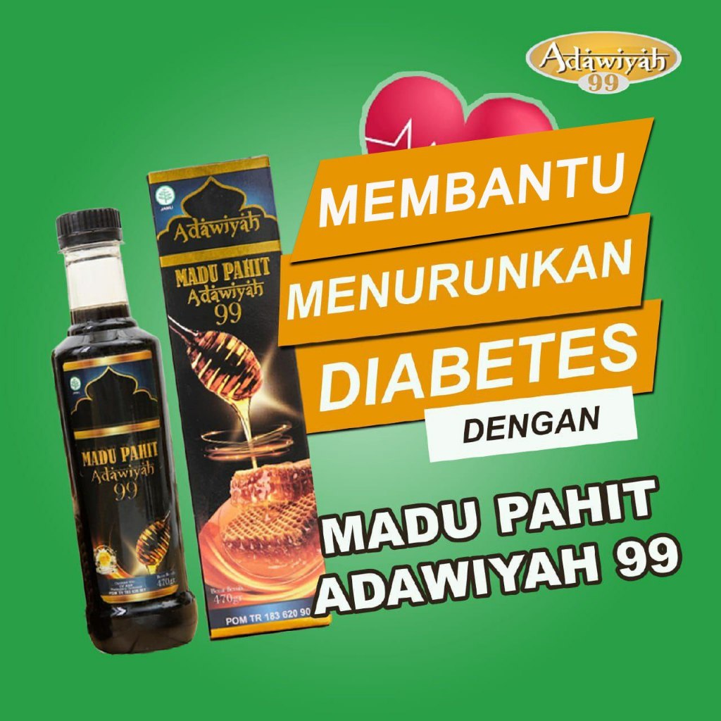 

Madu Pahit Adawiyah 99 | Madu untuk Diabetes Asli Original Herbal BPOM Isi 470 Gram Asam Lambung