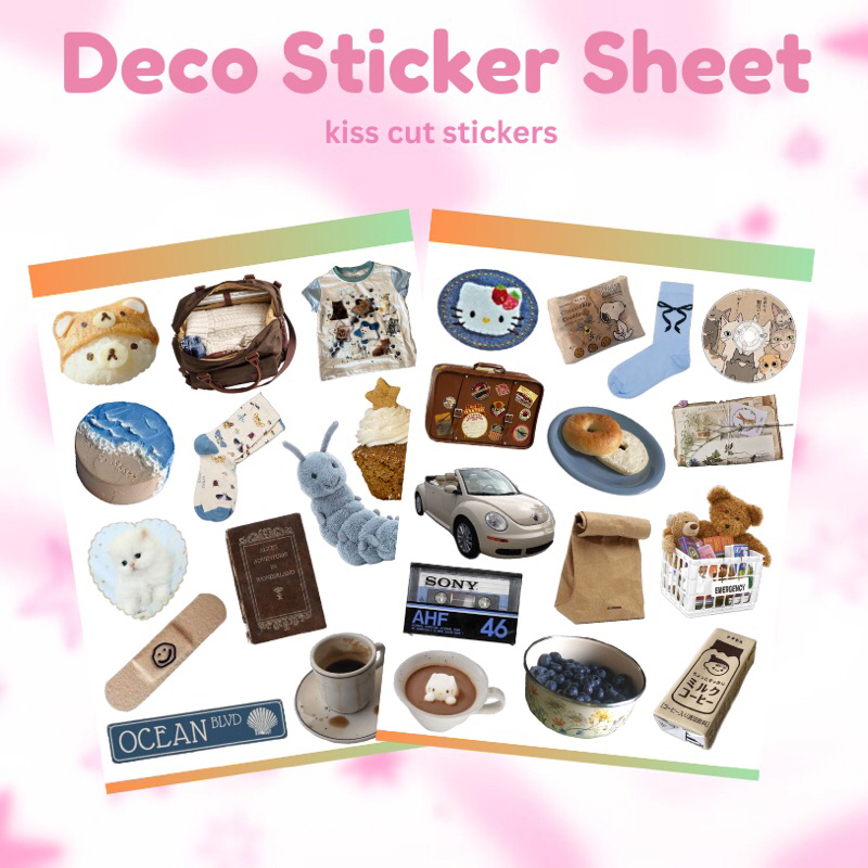 

DECO STICKER SHEET / KAWAII DECO STICKER FOR JOURNALING SCRAPBOOK