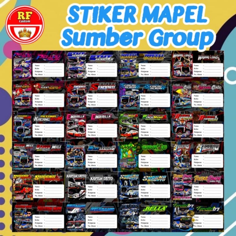 

(free sticker) 44 PCS STIKER NAMA BUKU SEKOLAH ANAK / STIKER MAPEL SUMBER GROUP TERBARU