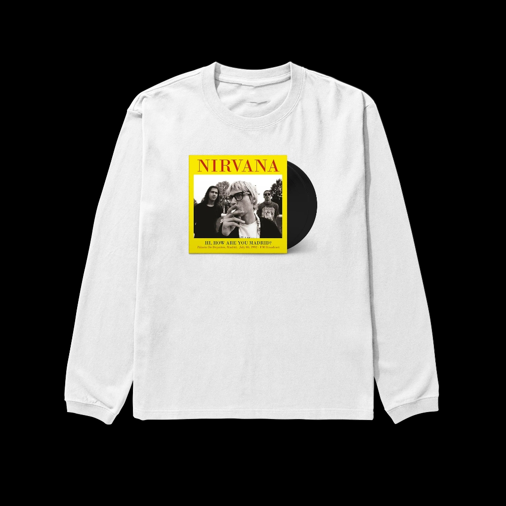 Long sleeve Putih Band Nirvana - Kaos Panjang 24s