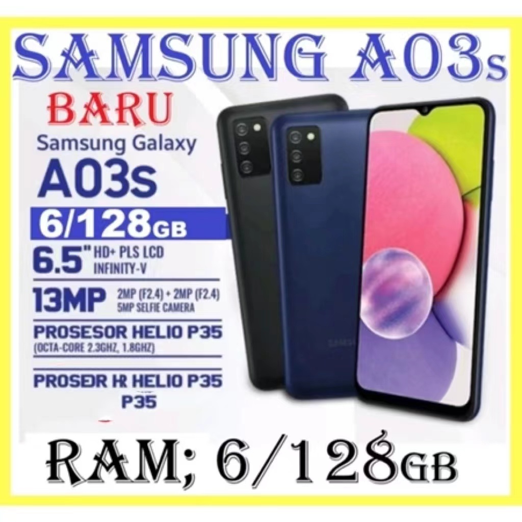 Samsung Galaxy A03s RAM 6GB/128GB 6.5inch Baru smartphone murah promo cuci gudang hp android