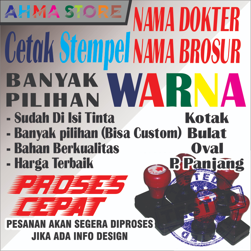 

Stempel Flash NAMA DOKTER NAMA BROSUR Otomatis Banyak Warna Cetak Stempel