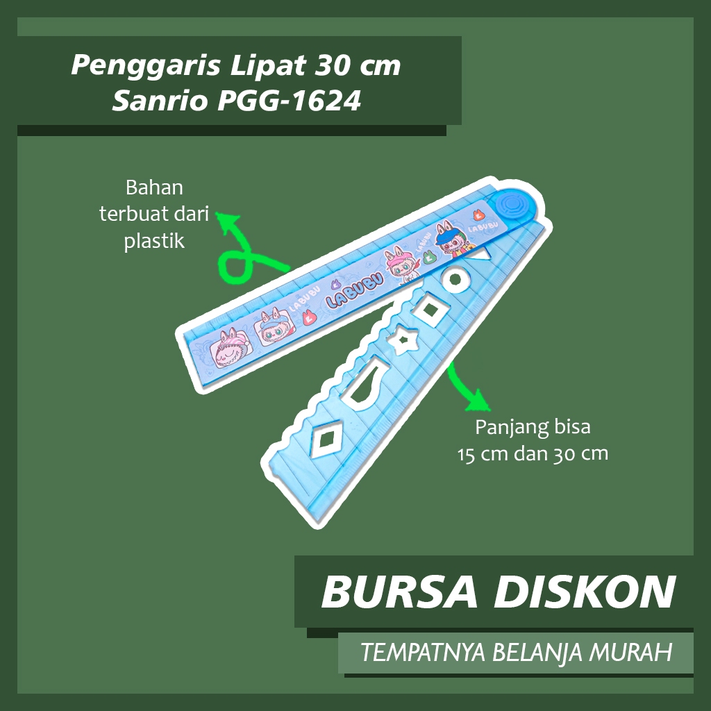

Penggaris Lipat 30 cm Sanrio PGG-1624 Ruler Mistar Plastik Garisan