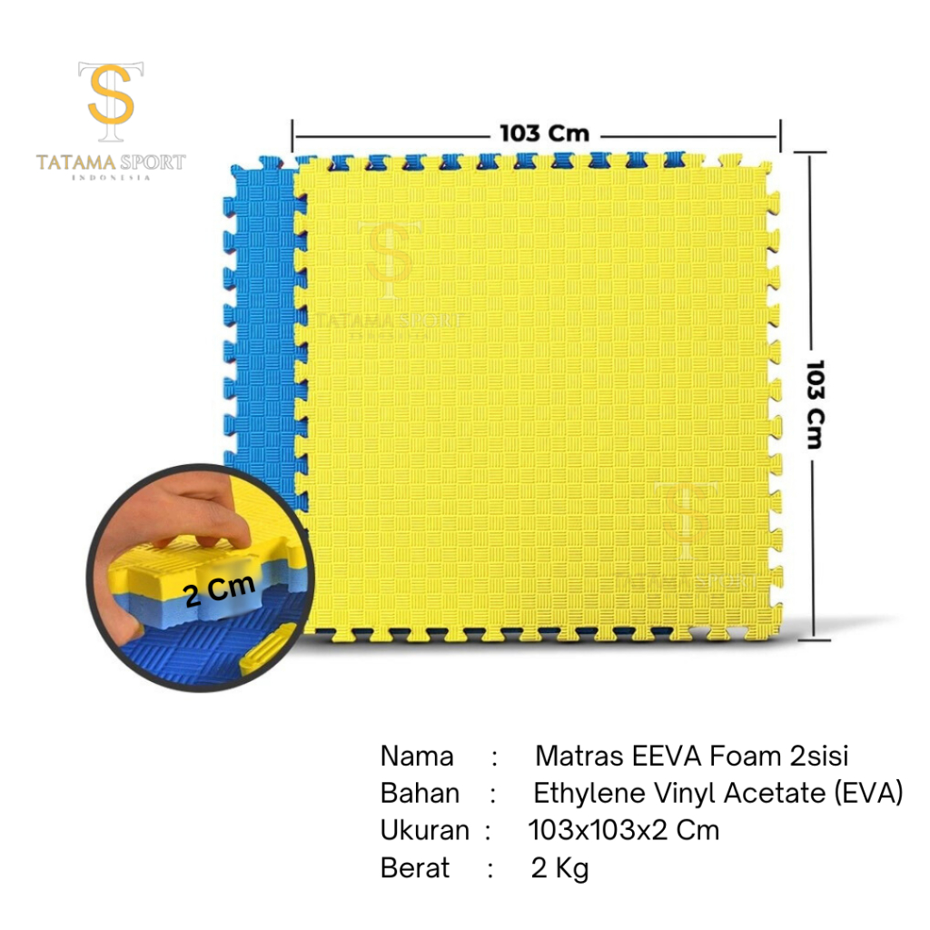 Matras Evamat Tebal 2 Cm - Matras Beladiri Taekwondo,Karate Matras Eva Puzzle Beladiri Matras Arena 
