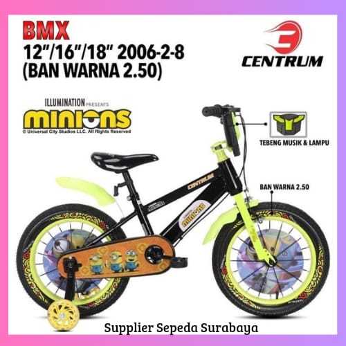 SEPEDA ANAK LAKI BMX CENTRUM 2006 2 8 BAN WARNA 2.50 12 16 18 INCH - NEW