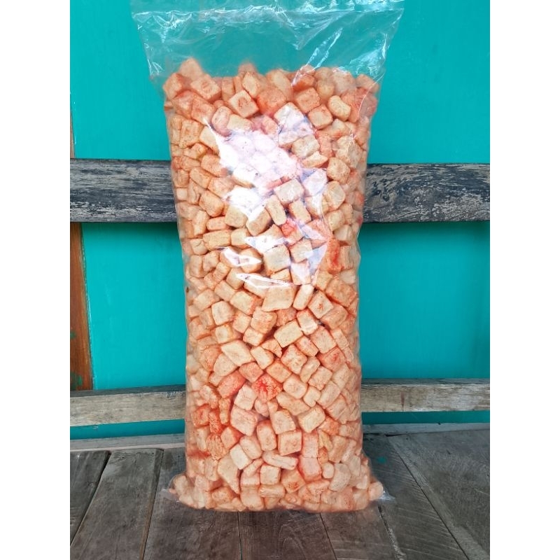 

kerupuk keripik tahu pedas ori kiloan renyah